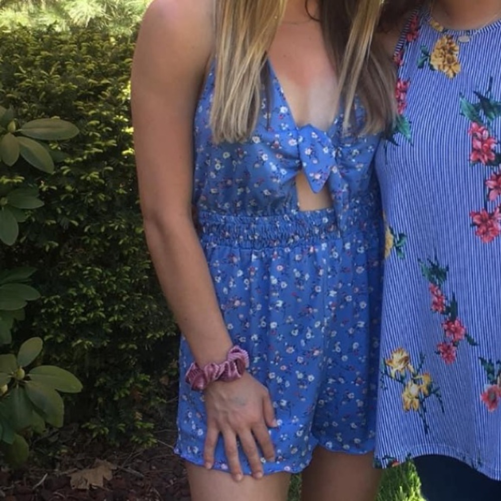 floral halter romper